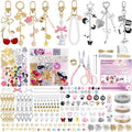 Wurosi 945 Pcs Bag Charm Kit, Charms Lip Gloss Keychain Making Kit, Beaded Keychain Making Kit, Y2K Keychains, 8 Ball Dice Charm Keychains, DIY Customizable Crafts Key Chains(Gold & Silver)