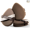 Makeup Sponge Set, GloréBrochas 4PCS Micro Porous Low Absorption Foundation Sponges, Latex-Free PU Cushion Puff, 3.2inches Soft Dual-Sided Brown Powder Puff for Face Powder, Individually Wrapped