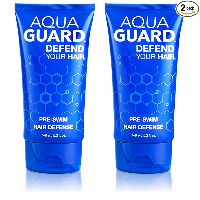 AQUA GUARD Pre-Swim Hair Defense | Protect Hair Before You Swim | Prevents Chlorine Damage + Softens Hair While Swimming | Made in California | Color Safe, Leaves Hair Smelling Great | 5.3 oz (2 Pack)