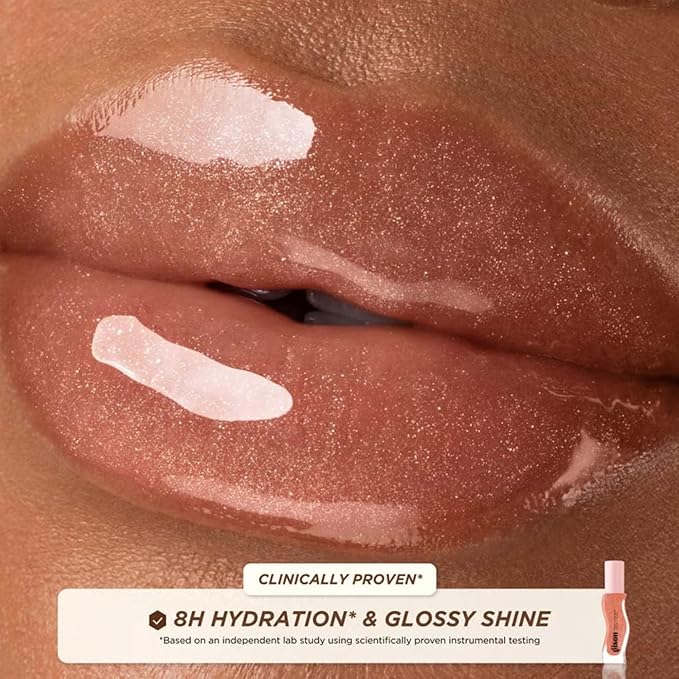 Gisou Glossy & Glazed Set – Honey Infused Hair Oil (20ml / 0.7 fl.oz) & Honey Infused Lip Oil Glazed Plum (Full Size)