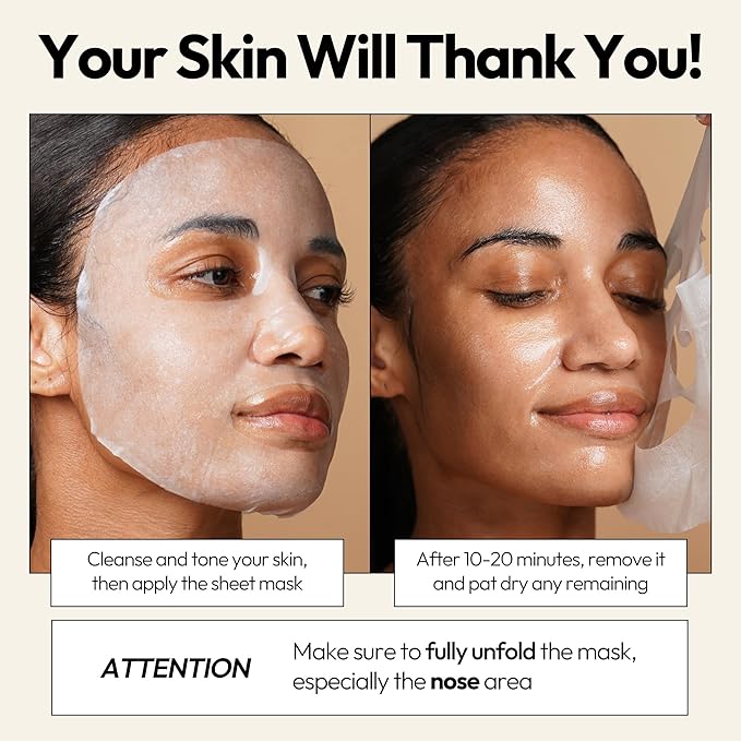 LAPCOS Skin Barrier Repair Sheet Mask Variety Pack - Escargot, Cica, Ceramide, Honey - 4 Types of K Beauty Face Mask Set to Hydrate & Soothe - Highly Breathable Sheet - Korean Skin Care (Pack of 12)