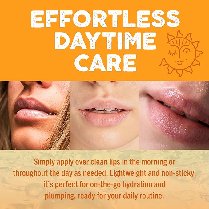 Eco Lips Daily Plumping Lip Mask with Hyaluronic Acid + Organic Vanilla Bean Sugar Lip Scrub 2-Pack 100% Natural Made in USA