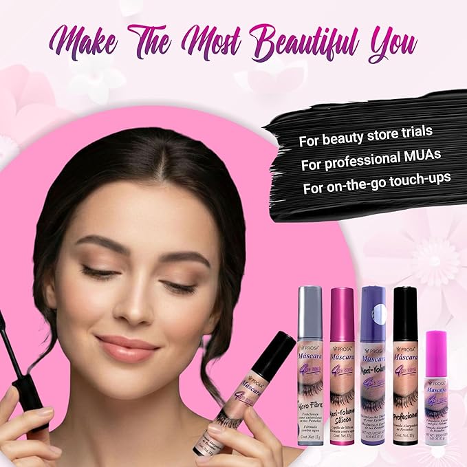 Mascara Professional Collection for Amplified Volume Complete Lash Length Deep Ebony Shade and Enduring All-Day Glamour Pack of 5