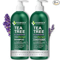 KESMEDIK Tea Tree Lavender Shampoo & Conditioner Set with Mint & Rosemary, Cleanses, Cools & Soothes Dry, Itchy Scalp, Sulfate & Paraben-Free, For All Hair Types, 16 fl oz Each
