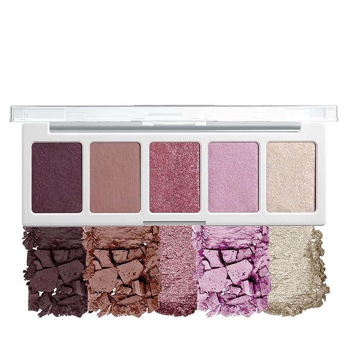 wet n wild Color Icon Eyeshadow Makeup 5 Pan Palette, Matte, Shimmer, Metallic, Long Wearing, Rich Buttery Pigment, Cruelty Free - Petalette (Pack of 2)