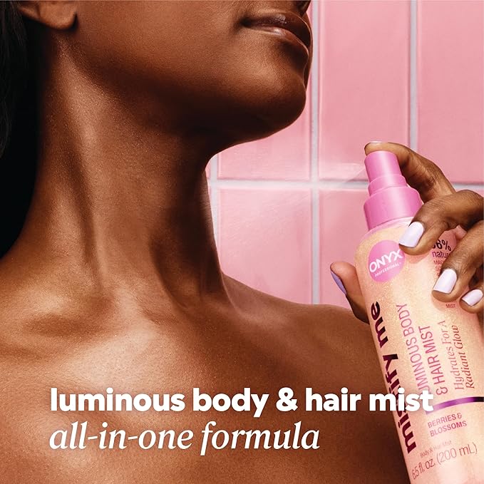Onyx Professional Hydrating Body and Hair Mist, Berries and Blossoms, 6.5 fl oz, 2pk - Shimmer Hair and Body Mist Creates a Radiant Glow with Lightweight Moisture