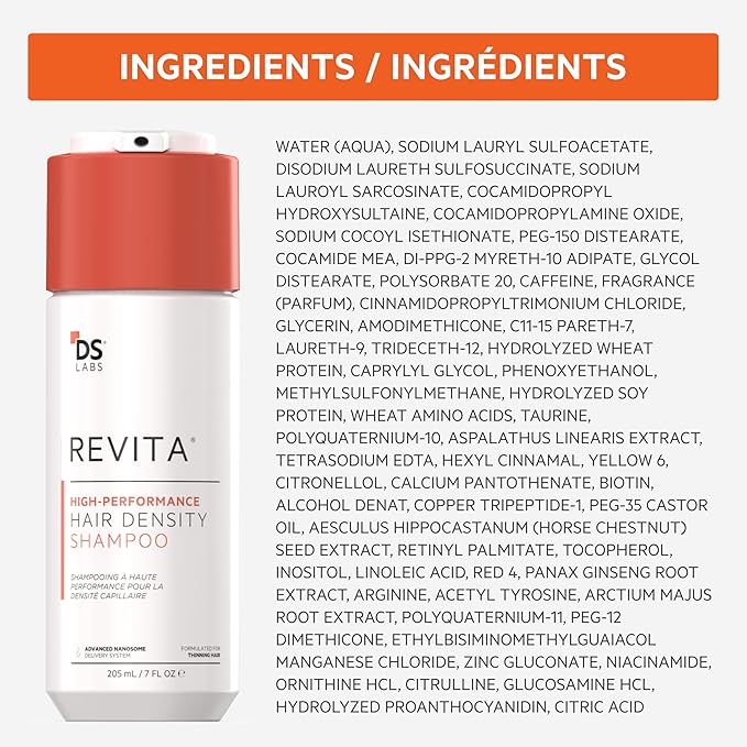 DS Labs For Men & Women Revita Shampoo - Scalp Refreshing Cleanse for Fuller Looking, Volumizing, Lightweight Hydration, Sulfate & Silicone Free, Color Safe, 100 mL