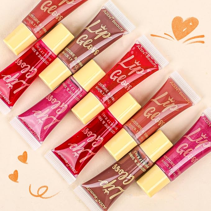 AZEN 120 Pack Lip Gloss Set, Color Lip Oil for Dry Cracked Lips Moisturizing Hydrating Nourishing with Vitamin E, Mothers Day Gifts for Women