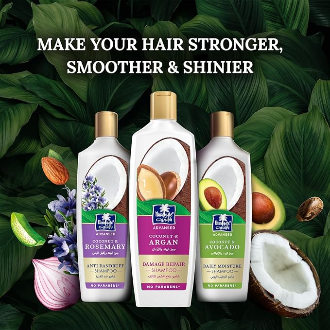 Parachute Advansed Argan Shampoo for women & men | Repairs Dry & Damaged Hair| Moisturizes Hair| 0% Harmful Chemicals | 11.4 Fl oz | Pack of 2