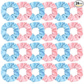 Silk Satin Scrunchies for Women Girls 24 PCS Hair Scrunchies Silk Satin Hair Ties for Thick Hair Bulk Hair Ties Hair Accessories