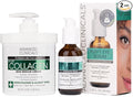 Advanced Clinicals Collagen Cream + Puffy Eye Face Serum 2pc Set | Collagen Body Lotion & Brightening Under Eye Serum | Fragrance Free | Skin Care Products, 2pc Bundle