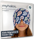 MyHalos® Children's Migraine Relief Cap - Kids Headache Relief for Fever, Bumps & Bruises - Cooling Gel Headache Ice Pack - Ice Pack Hat for Boo Boos - Cold Head Wrap (Multicolor)