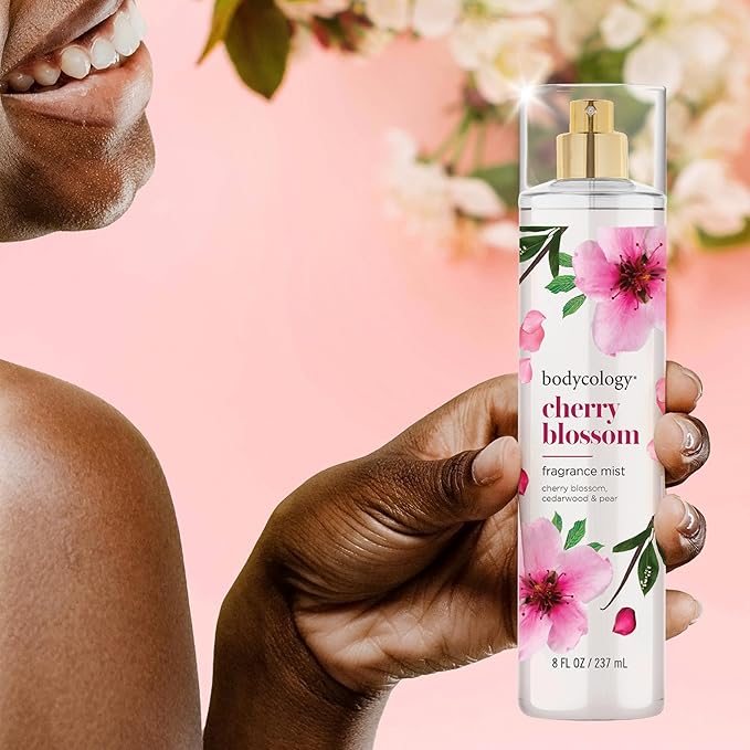 Bodycology Long-Lasting Fragrance Body Mist, Cherry Blossom, 8 fl oz (Pack of 2)