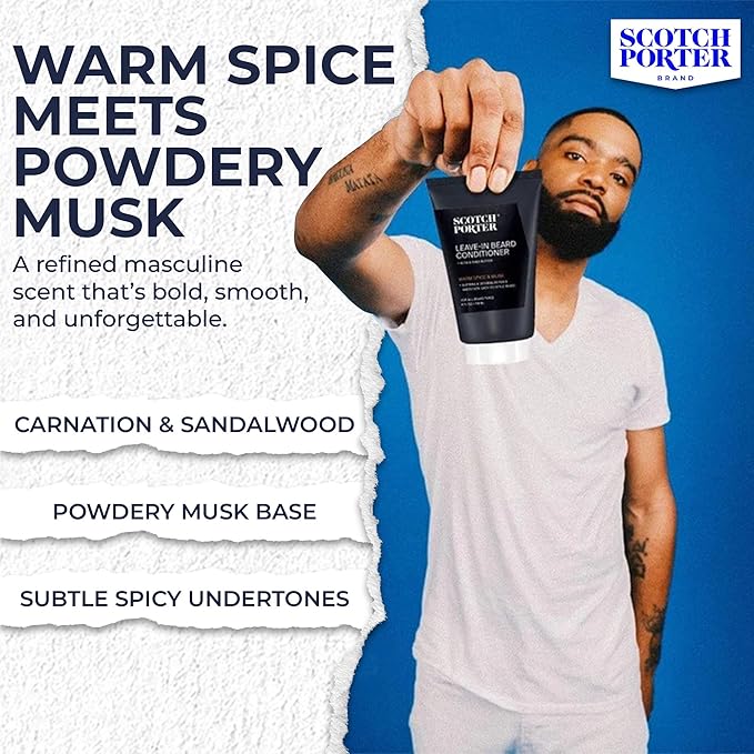 Scotch Porter Restorative Leave-In Beard Conditioner – Deep Conditioning Softener with Lightweight Feel, Reduces Frizz & Provides Long-lasting Hydration & Shine to Dull, Dry, Coarse Beards – 4 oz.