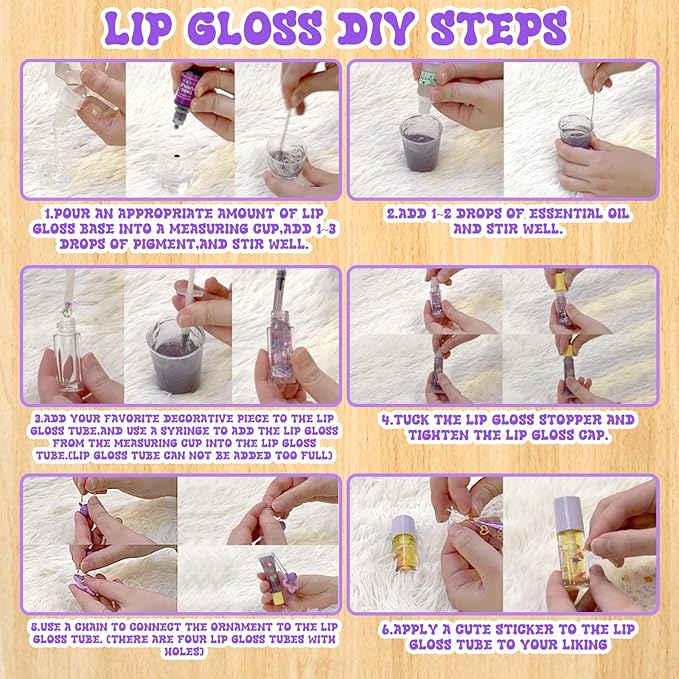 Dewiitine Lip Gloss Making Kit, DIY Lip Gloss Base to Make Your Own Lip Gloss Kit DIY Lipstick Set Moisturizing Lip Gloss Supplies Set, Gift for Girls Trendy Women