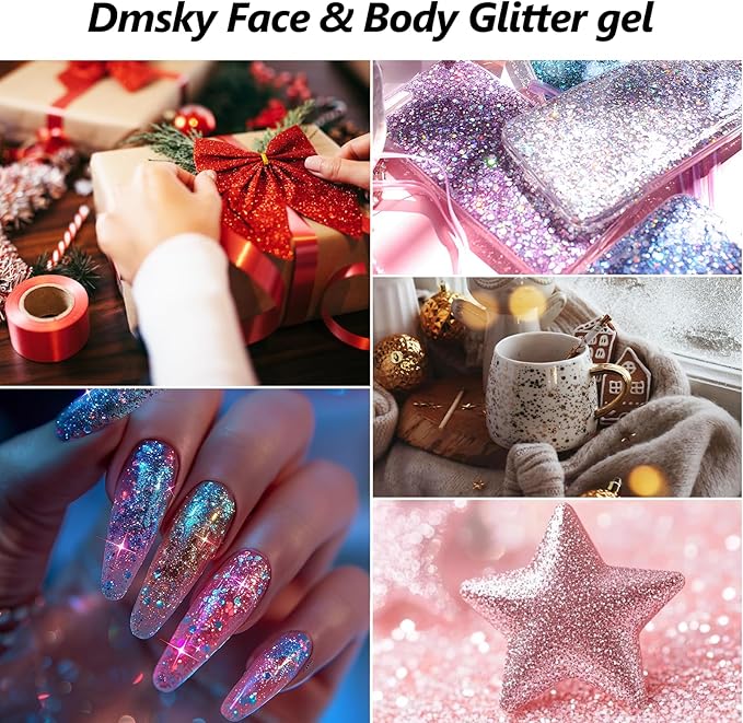 14 Colors Body Glitter,Face Glitter Makeup for Kids Women,Sparkly Chunky Hair Glitter for Eye Lip Nails,Mardi Gras Glitter Makeup Face Paint,Singer Concerts Disco Rave Festival Accessories