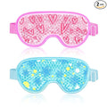 2PCS Cooling Eye Mask Gel Eye Mask, Reusable Hot Cold Therapy cold eye mask for Post Surgery, Puffiness, Dark Circles, Eye Bags, Dry Eyes, Migraines with Soft Plush Backing (Heart+Snowflake)