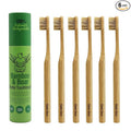 Gaia Guy Natural Bristle Bamboo Toothbrush (NO Nylon - Boar Hair ONLY) - Totally Compostable & Biodegradable Boar Bristle and Bamboo Toothbrushes - Zero Waste - 6-Pack