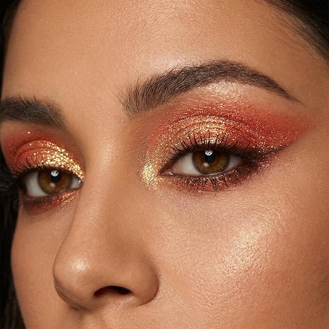 Duochrome Bronze Gold Glitter Eyeshadow, Ultra-Fine Color Shifting Metallic Shimmer, High Pigment Holographic Single Eye Makeup, Long Lasting & Buildable Eye Shadow, #10