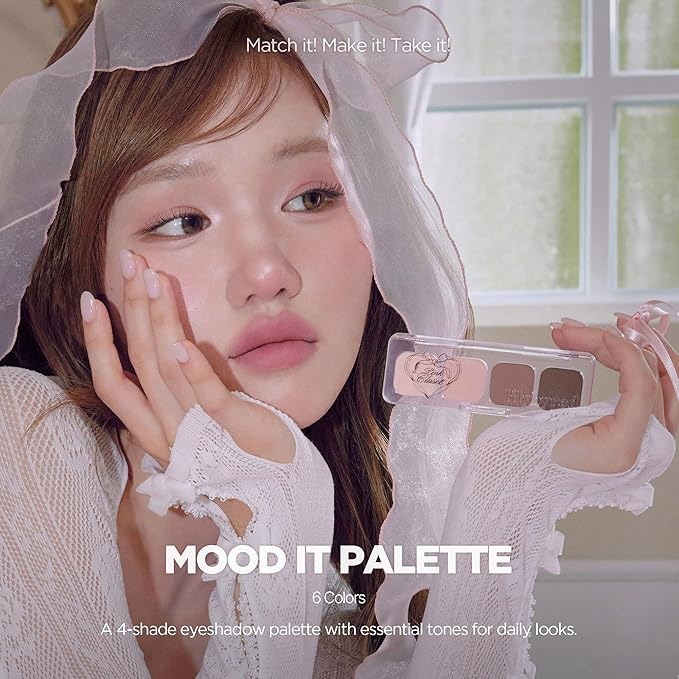 lilybyred Mood It Palette | 4-Shade Korean Eyeshadow Palette, Pre-Matched Personal Tone, Soft Blending, Buildable Coverage, Matte & Shimmer Finish, Daily Wear, Compact Size, 0.11 oz. (02 Like It)
