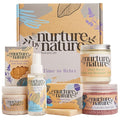 Nurture by Nature Spa Gifts for Women - Mothers Day Gifts for Mom, Self Care Gift Set & Spa Gift Basket for Women, 6 Piece Bath Set with Candle, Bath Bomb, Salts & Pillow Spray - Relaxation Gifts