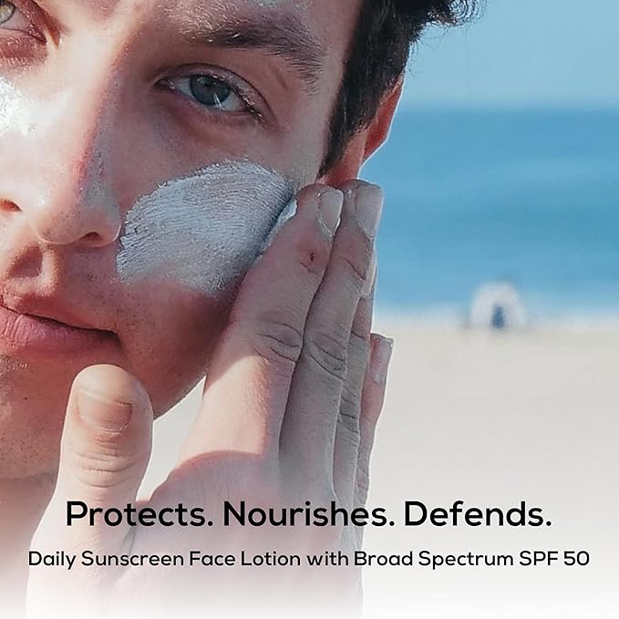 MARLOWE. Face Moisturizer with SPF 50, 3.4 oz, 2 Pack, Lightweight, Non-Greasy Daily Sunscreen Lotion to Protect, Hydrate & Nourish, Clean, Vegan Formula with Aloe Vera & Shea Butter, Fragrance Free