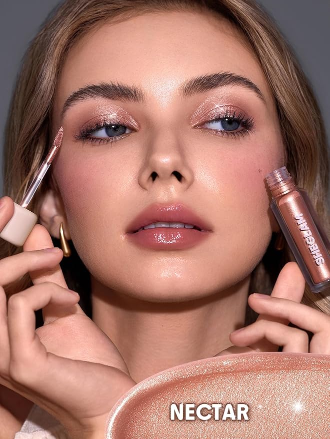 SHEGLAM Airglow Eye Tint 16 Hours Long-Lasting Liquid Eyeshadow Shimmer High-Impact Color Single Eyeshadow - Nectar