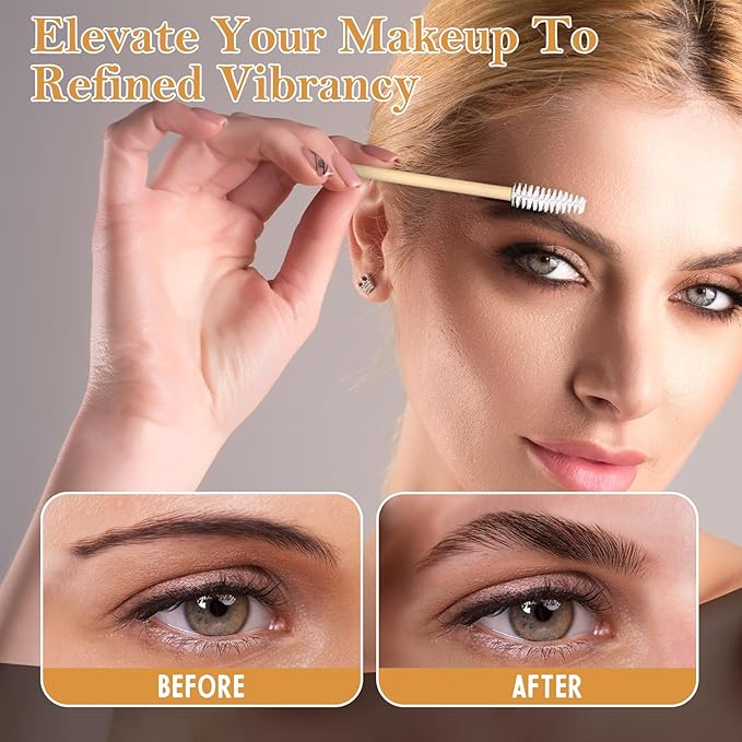 230 Pcs Brow Lamination Supplies with Plastic Box Wooden Micro Eyebrow Brush Spoolies Disposable Lip Applicators Eyelash Brush Mascara Wands Micro Swabs Brow Lamination Kit for DIY Eyelash Lift