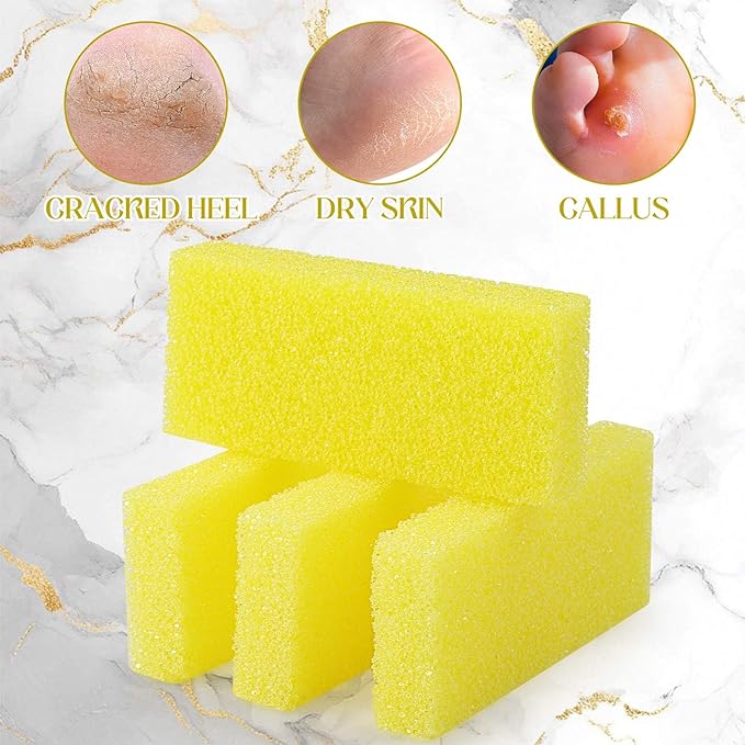Batiyeer 100 Pcs Pumice Stone for Feet Scrubber Dead Skin Disposable Pedicure Pumice Stone Foot Shower Scrubber for Heel Cuticle Callus Remover Bath Spa(Yellow)