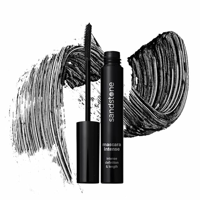 Sandstone Scandinavia Hypoallergenic Mascara for Sensitive Eyes – Smudge-Proof & Sweatproof Lengthening Mascara with Lash Separation – Vegan, Fragrance-Free & Allergy Certified – Black