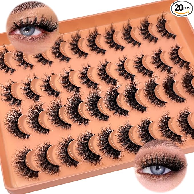 Mink Lashes Wispy Cat Eyelashes Strip False 3D Eyelashes 16mm Short Fluffy Lash Natural Look Faux Mink Cat eye Lashes Multipack Pack 2 Styles Mixed YH309