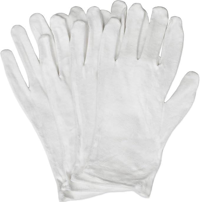 Eurow Moisturizing Gloves for Dry Cracked Hands, Overnight Healing Cotton Gloves Lock in Lotion for Eczema, Psoriasis, Skincare Relief, Reusable Unisex Fit, 2 Pairs, White