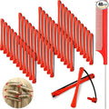 48 Pieces Hair Perm Rods Short Cold Wave Rods Plastic Perming Irons Hair Curling Rollers Curlers with Steel Pintail Comb Rat Tail Comb for Hairdressing Styling Supplies(0.2 Inch,Red)