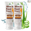 Miracle Foot Repair Cream, 4 oz Repairs Dry Cracked Heels and Feet, Diabetic-Safe, 60% Pure Ultra Aloe Moisturizes, Softens, and Repairs, Relief from Discomfort of Ingrown Toenails (2-Pack)