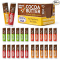 Nature's Bees Cocoa Butter Lip Balm, Lip Care for Dry Lips, Coconut Oil, Beeswax, Vitamin E, Aloe, & Shea Butter, 0.15 oz Each, 4 Flavors, Citrus, Coconut, Cherry, & Mint, 24 Pack - Packaging May Vary