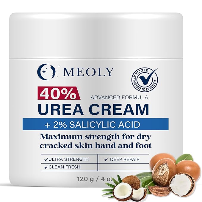 MEOLY 40% Urea Cream for Foot: Urea cream maximum strength with 2% Salicylic Acid for dry cracked skin hand and foot