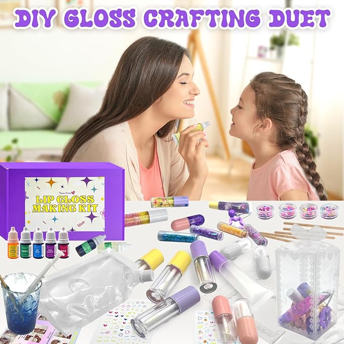 Dewiitine Lip Gloss Making Kit, DIY Lip Gloss Base to Make Your Own Lip Gloss Kit DIY Lipstick Set Moisturizing Lip Gloss Supplies Set, Gift for Girls Trendy Women