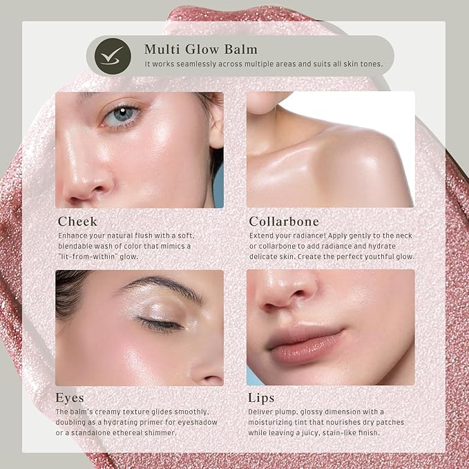 bayfree Multi Glow Balm, Cream Blush for Cheeks, Blush Balm Face Makeup, Radiant Finish, Hydrating, Creamy, Lightweight & Blendable Color, Face Makeup 0.63 Oz