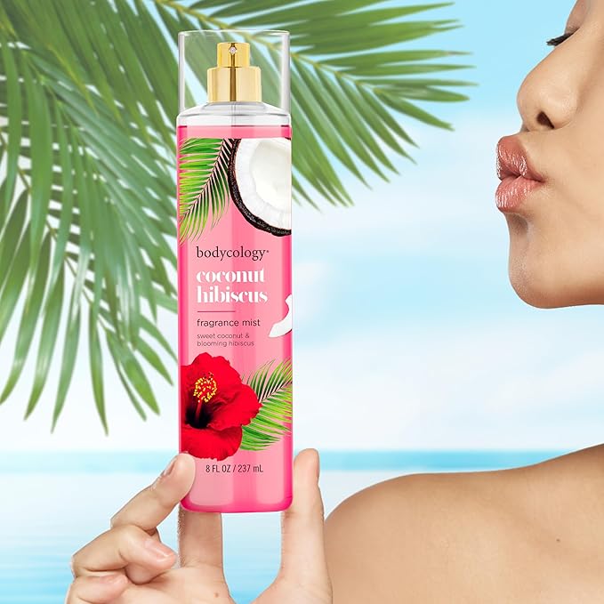 Bodycology Long-Lasting Fragrance Body Mist, Coconut Hibiscus, 8 fl oz