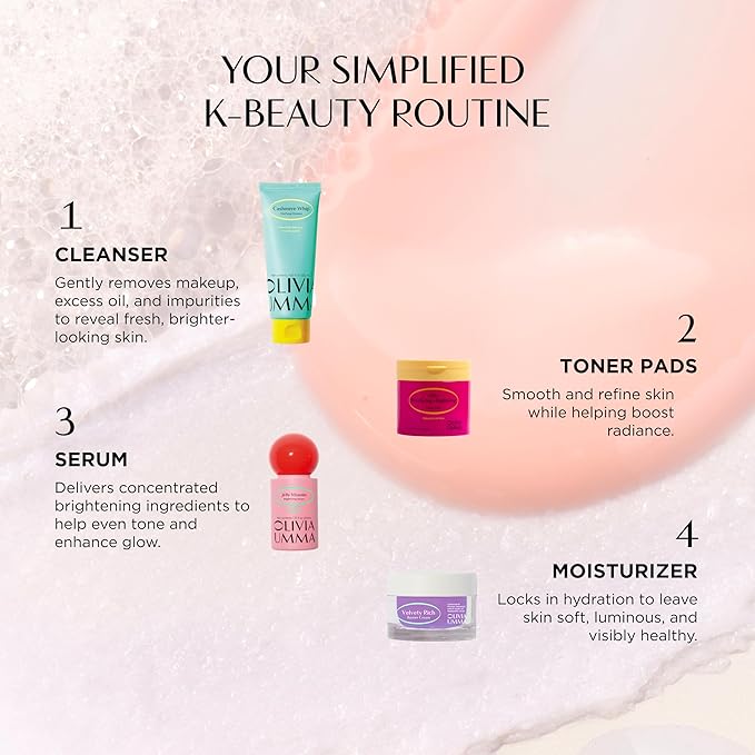 OLIVIAUMMA Cashmere Whip Clarifying Cleanser - Soft Whipped Textured Korean Face Wash - Korean Cleanser with Heartleaf for Glass Skin Glow, Deep Cleansing & Gentle Daily Exfoliation, 120ml