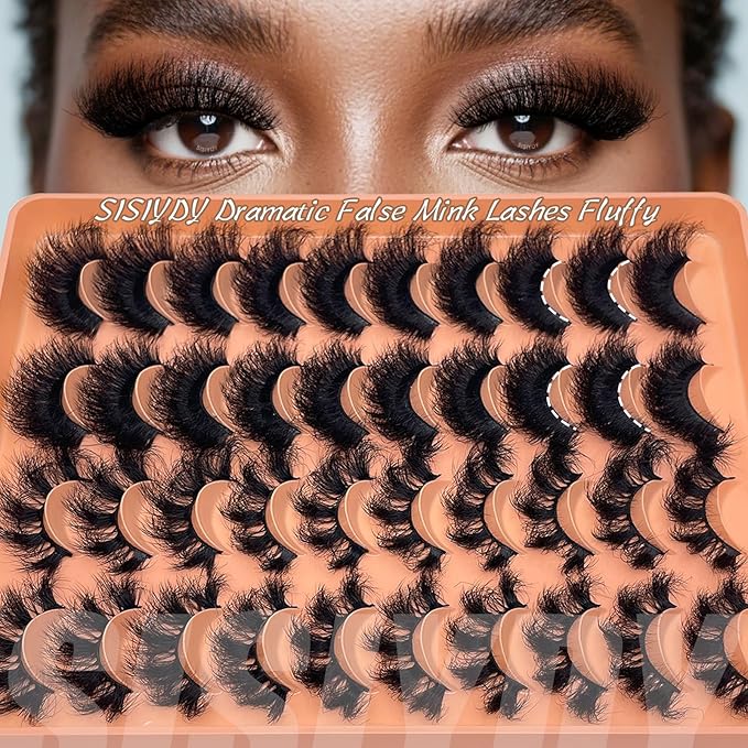 False Mink Eye Lashes Fluffy Full Strip Eyelash Dramatic 20mm 25mm Big Long Lashes Pack Thick Eyelashes Extensions D Curl Faux Mink Eyelashes Bulk Styles Mixed YH306