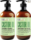 Castor Oil Shampoo and Conditioner Set - Sulfate Free - Volume Thickening Products for Fine, Thinning Hair - Anti Breakage and Volumizing, Thick Professional Salon Formula - 16 Fl Oz (Set of 2)