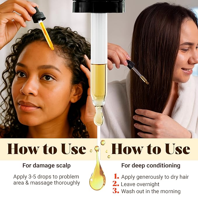 Batana Oil for Hair Growth – 100% Pure & Organic Botana Oil from Honduras – Strengthens, Thickens & Restores Natural Hair – Cold Pressed Raw Scalp & Hair Treatment for Men & Women – 60ml