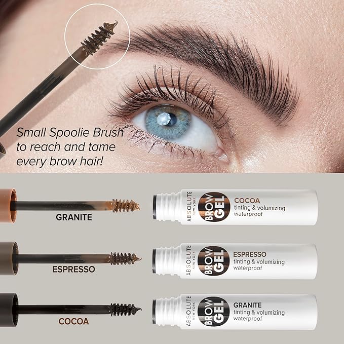 Absolute New York Waterproof Eyebrow Gel for Tinting and Volumizing Eyebrows (MEBG03 Cocoa)