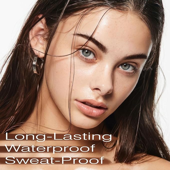Eyebrow Stamp Stencil Kit - Eyebrow Powder with Brush Long-Lasting & Waterproof Brow Shaping Kit with 24 Reusable Thin & Thick Eyebrow Stencils for Natural Eyebrow Color, Gifts for Mom (Light Brown)