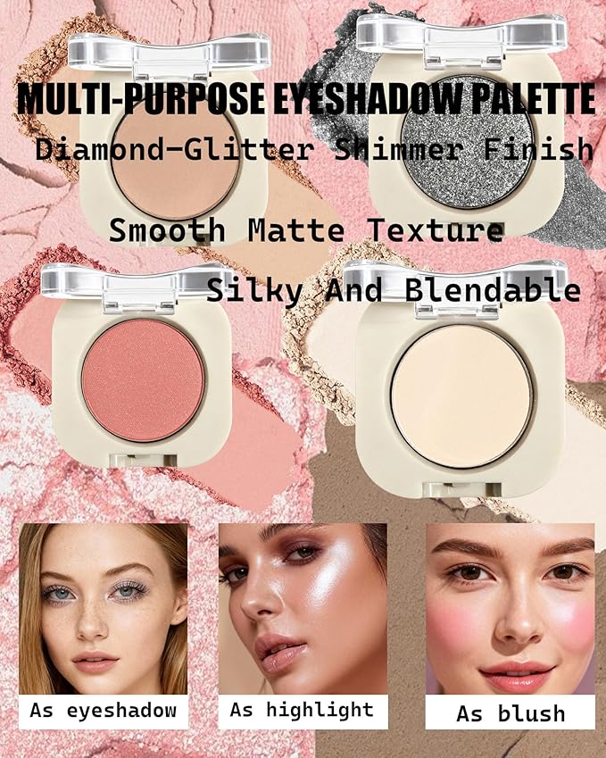 Single Nude Eyeshadow Palette Matte Brown,Smooth Velvet Pressed Powder Eye Shadow &Eyebrow,Longwear High Pigment Mini Monochrome Eyeshadow Lightweight Blendable Formula Women Daily Makeup-08