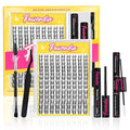 Fowendia Lash Clusters Freya Manga Lashes Clusters DIY Lash Extension Kit 8-18mm D Curly Eyelash Clusters with Bond, Seal, and Remover - Invisible Band 0.3mm Wispy Cluster Lashes Spikes Eyelashes Kit