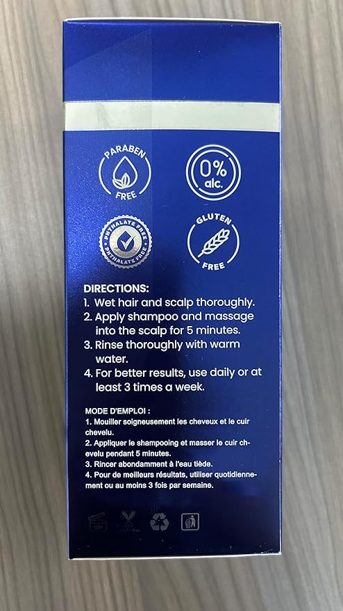 Uttse Biotin Hair Growth Shampoo for Men: Natural Thickening Shampoo with Tea Tree Oil Ginseng Mint for Hair Loss and Thinning Hair - 10.1 fl.oz, Dark Blue