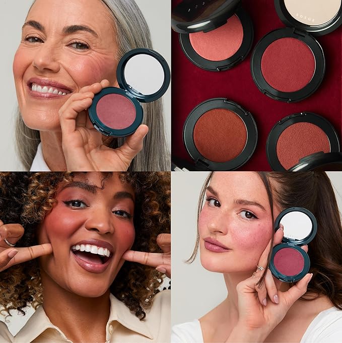 SOSHE Beauty - Blurring Pillow Blush | Featherlight, Cushiony, Cream to Powder Formula | Squalane, Cucumber Seed Extract, Ashwagandha Root | Vegan, Clean, Cruelty-Free (Rosy Rest, Dusty Pink)