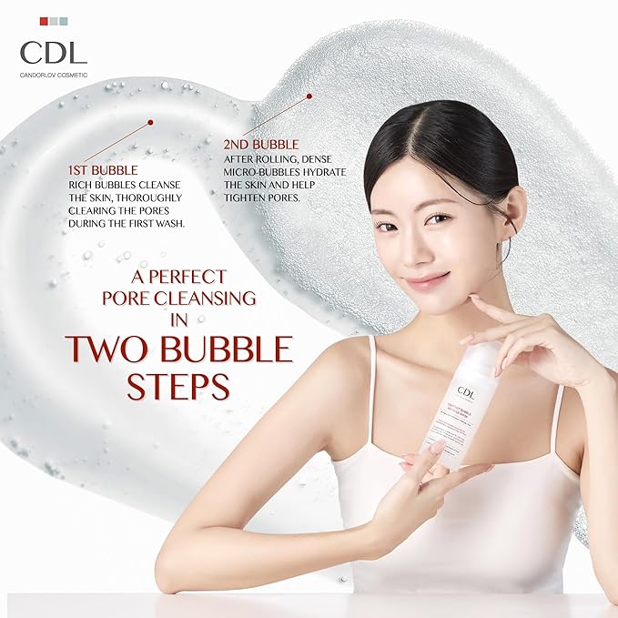 CANDORLOV Bubble Face Mask, Peptide Exfoliation, Deep Cleansing, Pore Tightening & Sebum Control for Blackheads, Enlarged Pores, Hydrating, No Irritation, Korean Glass Skin Care, 3.52 oz